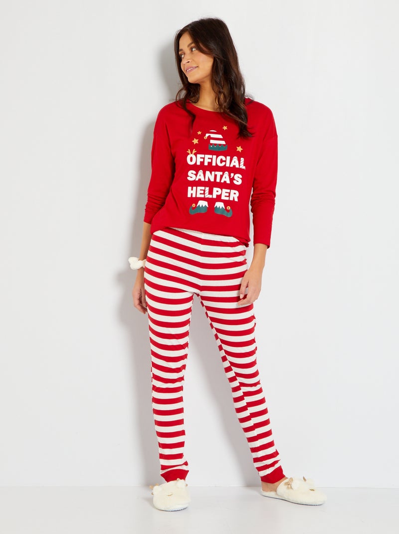 Lange pyjama 'kabouter' - 2-delig ROOD - Kiabi