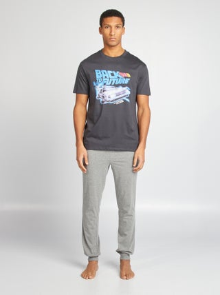 Lange pyjama met 'Back to the Future'-print - 2-delig