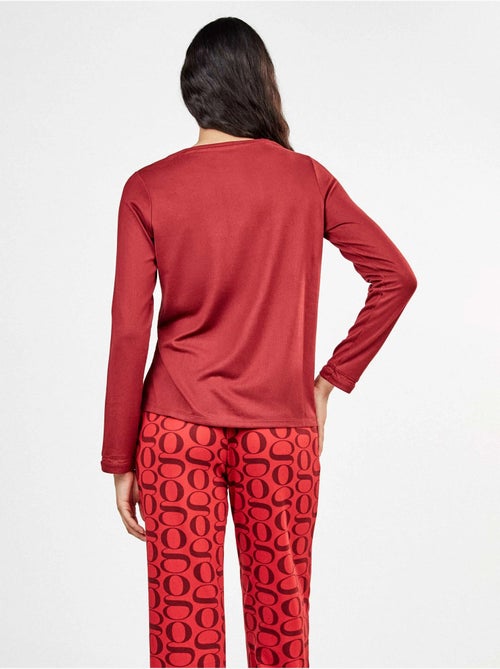 Lange pyjama met bedrukte monogram broek - Kiabi Lange pyjama met bedrukte monogram broek - Kiabi