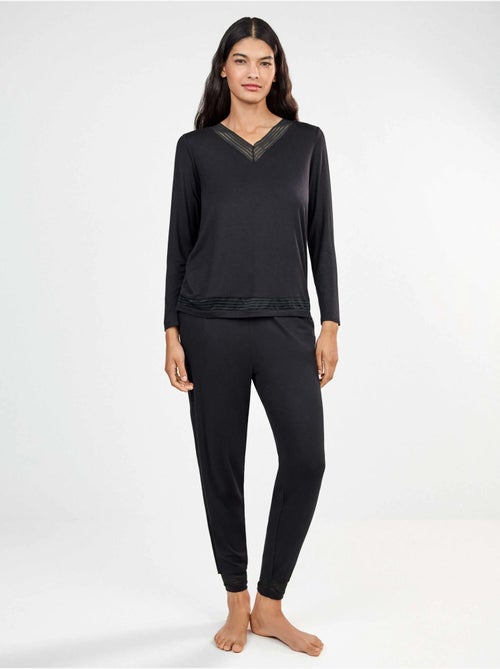 Lange pyjama met galon detail - Kiabi Lange pyjama met galon detail - Kiabi