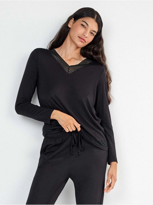 Lange pyjama met galon detail - Kiabi Lange pyjama met galon detail - Kiabi