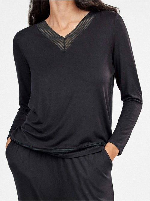 Lange pyjama met galon detail - Kiabi Lange pyjama met galon detail - Kiabi