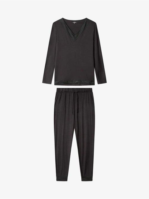 Lange pyjama met galon detail - Kiabi Lange pyjama met galon detail - Kiabi