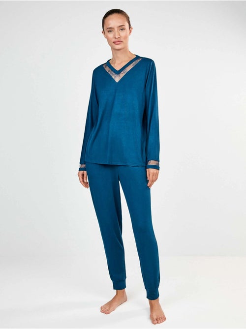 Lange pyjama met kantdetail - Kiabi Lange pyjama met kantdetail - Kiabi