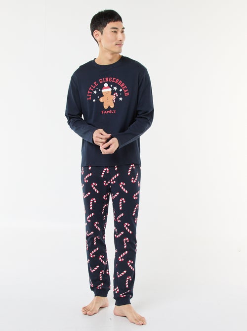 Lange pyjama met kerstprint - 2-delig - Kiabi
