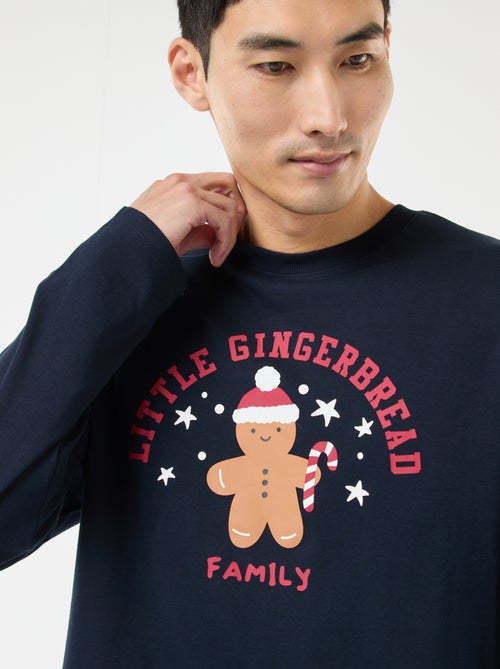 Lange pyjama met kerstprint - 2-delig - Kiabi