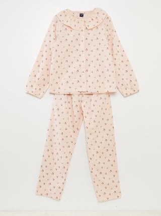 Lange pyjama met kraagje - 2-delig