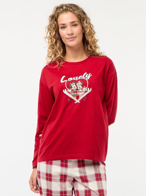 Lange pyjama met Mickey-kerstmotief - 2-delig - Kiabi