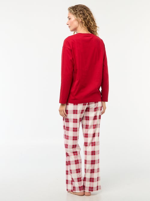 Lange pyjama met Mickey-kerstmotief - 2-delig - Kiabi