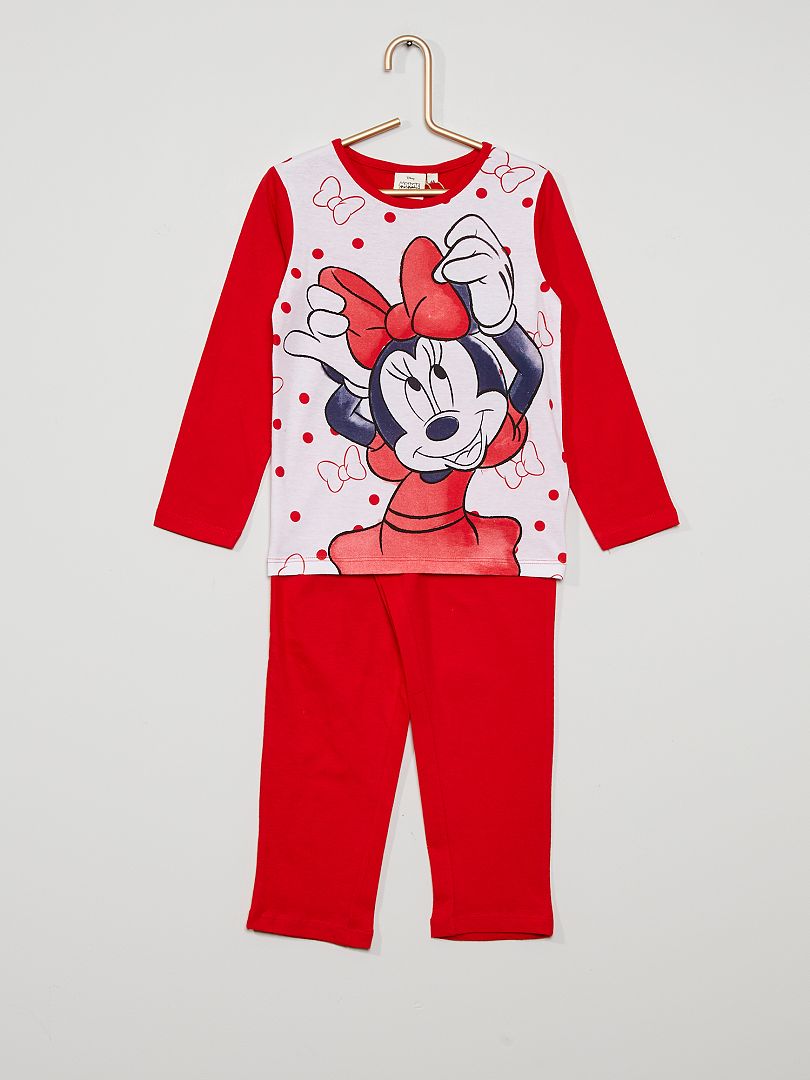 Lange pyjama met 'Minnie Mouse'-print rood - Kiabi