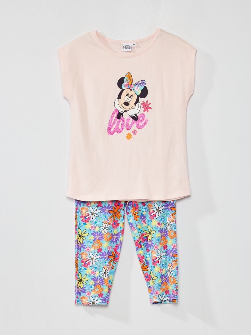 Lange pyjama met Minnie-print - 2-delig roze - Kiabi
