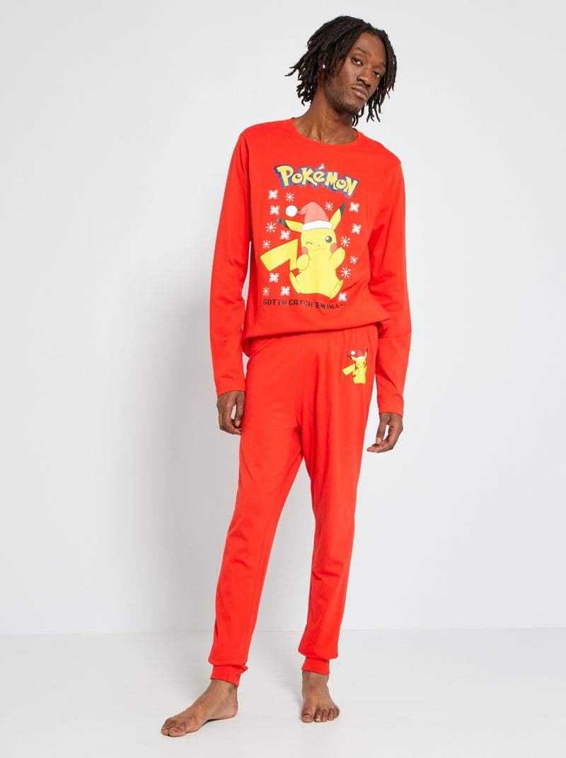 Lange pyjama met Pokemon-print - 2-delig ROOD - Kiabi
