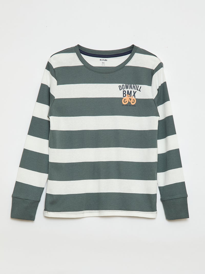 Lange pyjama met print - 2-delig Biege - Kiabi