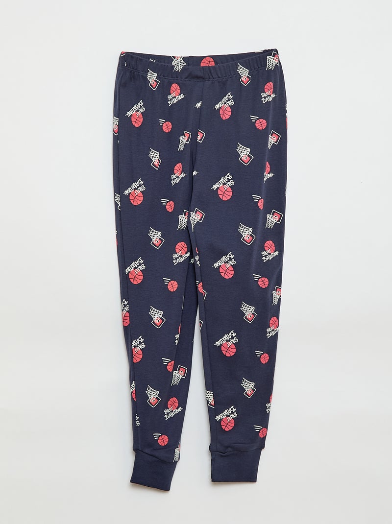 Lange pyjama met print - 2-delig Blauw - Kiabi