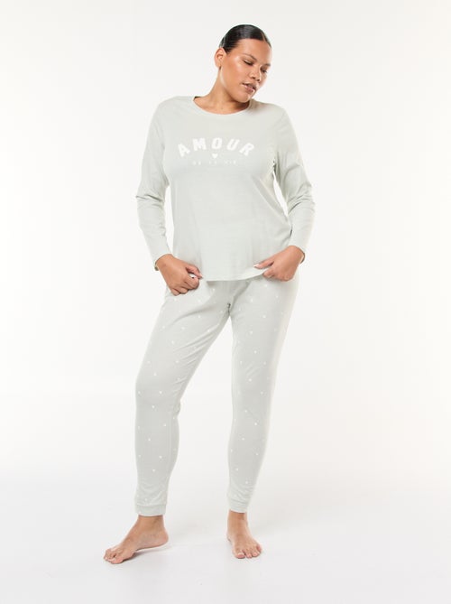 Lange pyjama met print - 2-delig - Kiabi