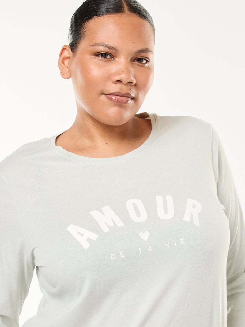Lange pyjama met print - 2-delig Groen - Kiabi