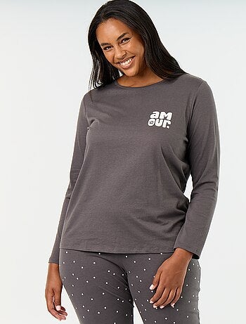 Lange pyjama met print - 2-delig