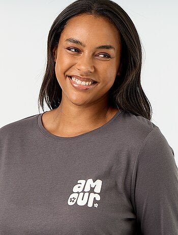 Lange pyjama met print - 2-delig