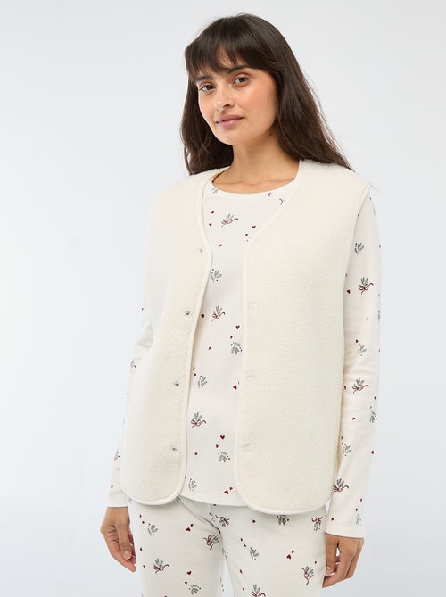 Lange pyjama met print + bodywarmer - 3-delig - Kiabi