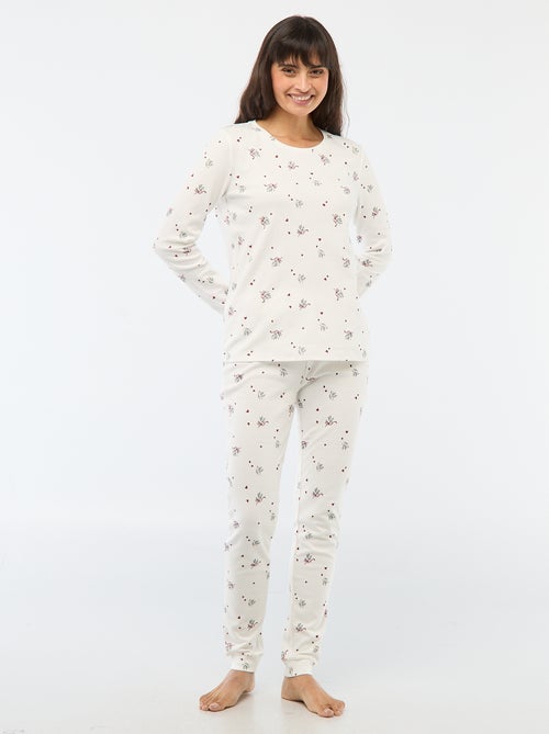 Lange pyjama met print + bodywarmer - 3-delig - Kiabi
