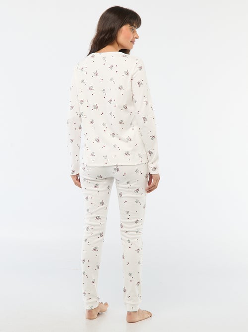 Lange pyjama met print + bodywarmer - 3-delig - Kiabi