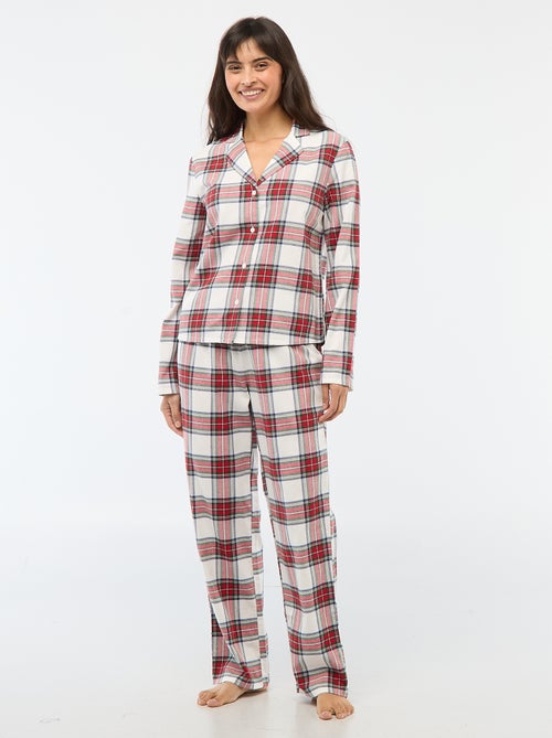Lange pyjama met ruitjes - 2-delig - Kiabi