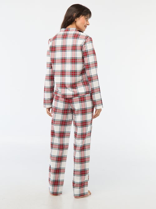 Lange pyjama met ruitjes - 2-delig - Kiabi