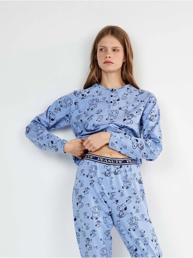 Lange pyjama met snoopy print Multicolor - Kiabi