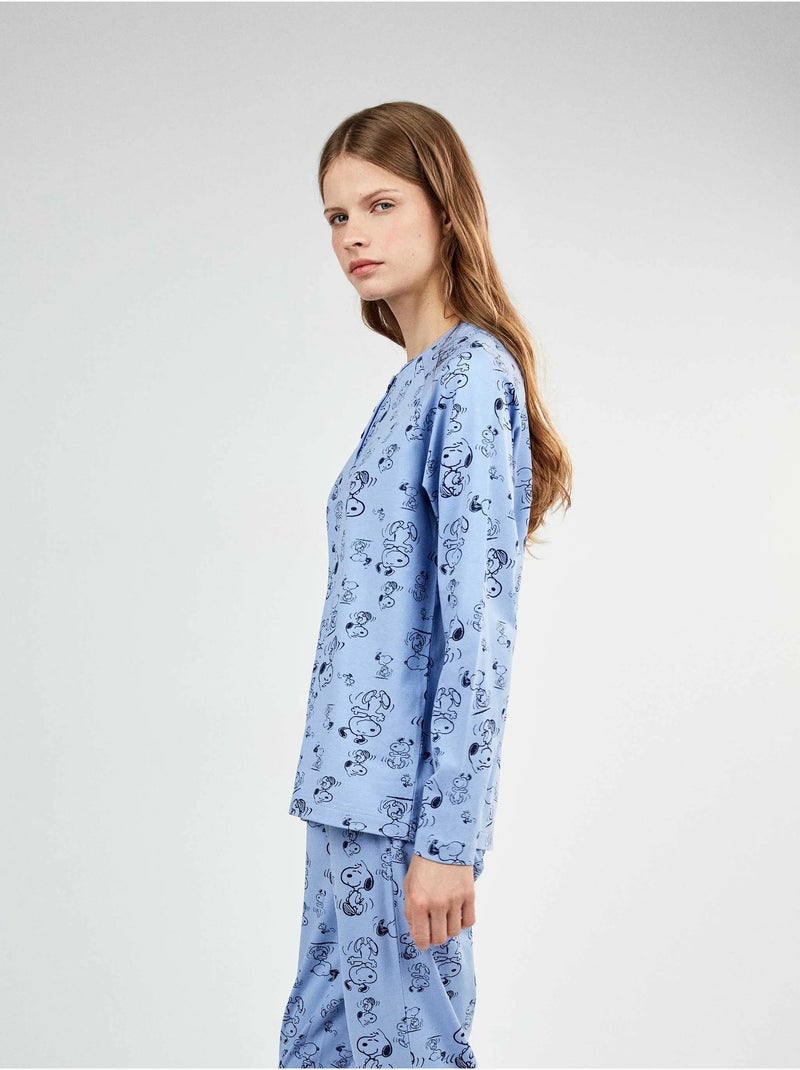 Lange pyjama met snoopy print Multicolor - Kiabi