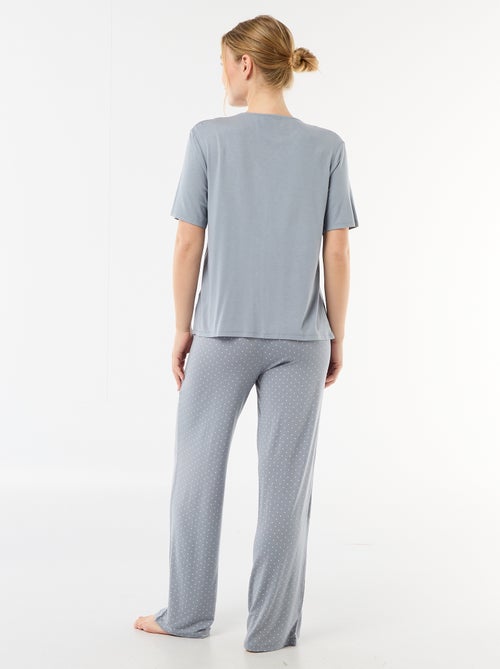 Lange pyjama met stippenprint - 2-delig - Kiabi