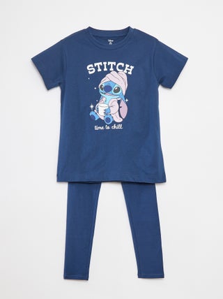 Lange pyjama met Stitch-print - 2-delig