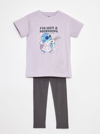 Lange pyjama met Stitch-print - 2-delig