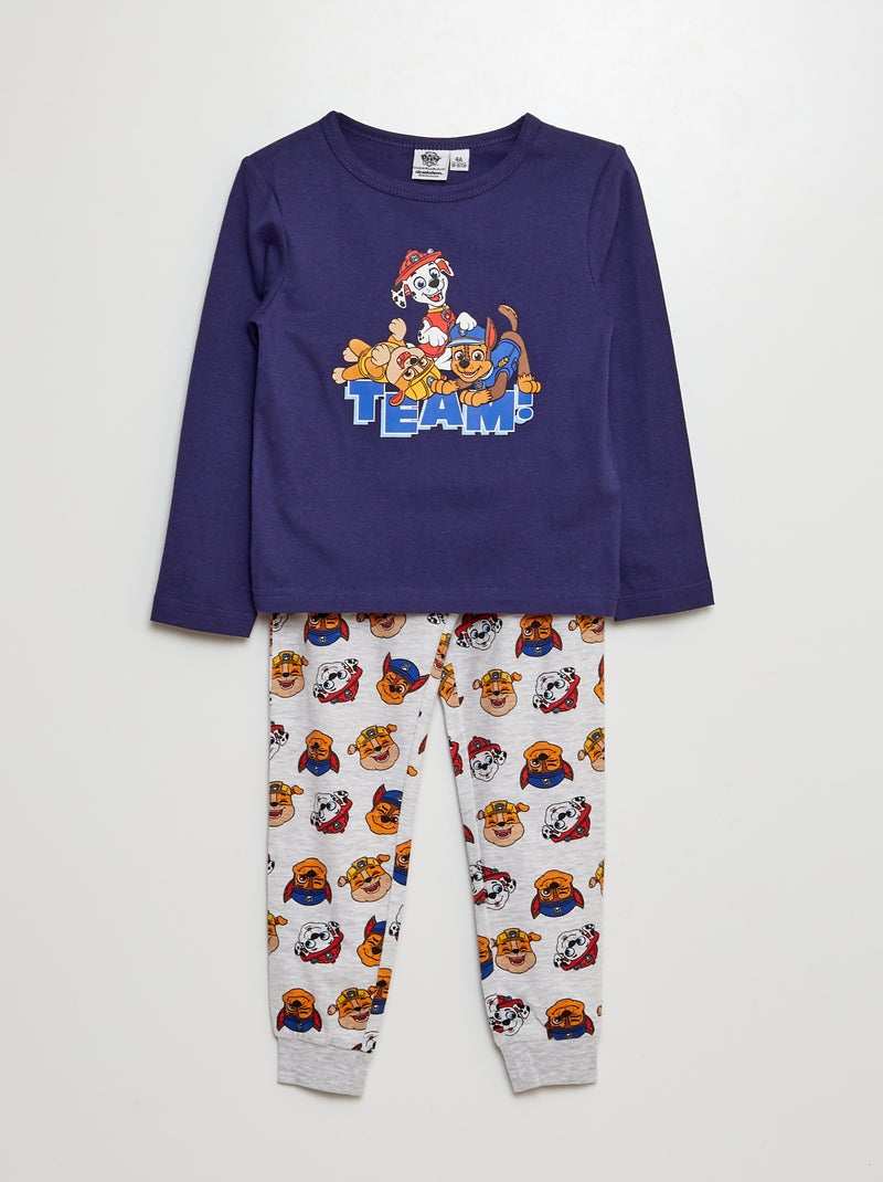 Lange pyjama met T-shirt + broek - 2-delig BLAUW - Kiabi