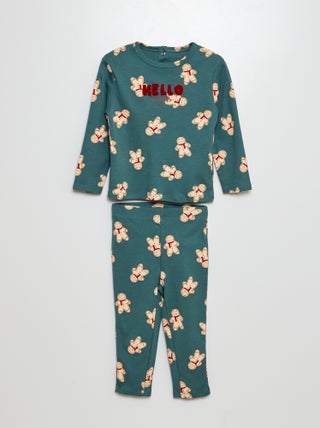 Lange pyjama met T-shirt + broek - 2-delig