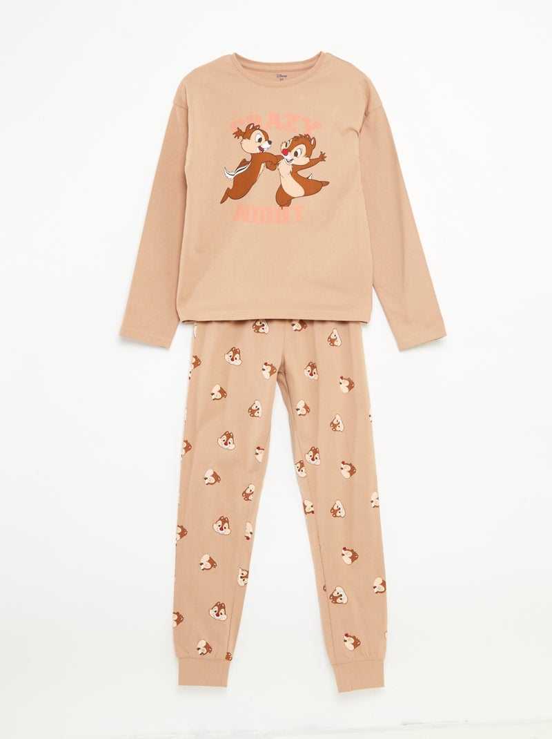 Lange pyjama met T-shirt + broek 'Disney' - 2-delig Biege - Kiabi