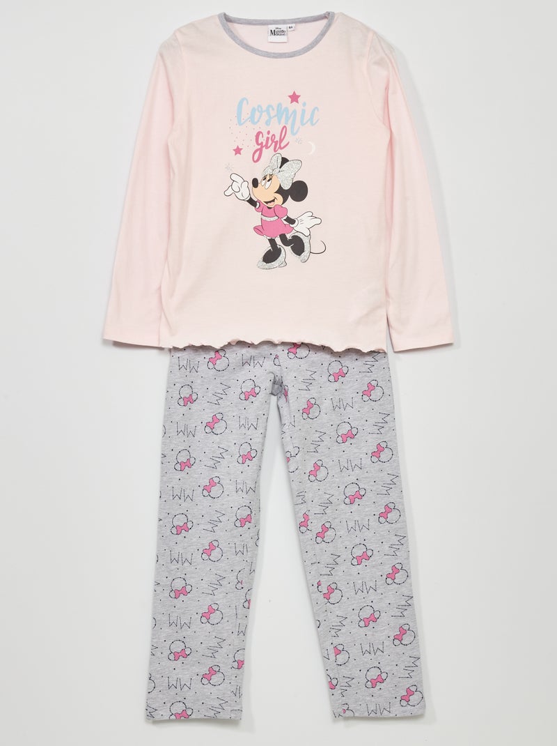 Lange pyjama 'Minnie' van 'Disney' roze / grijs - Kiabi