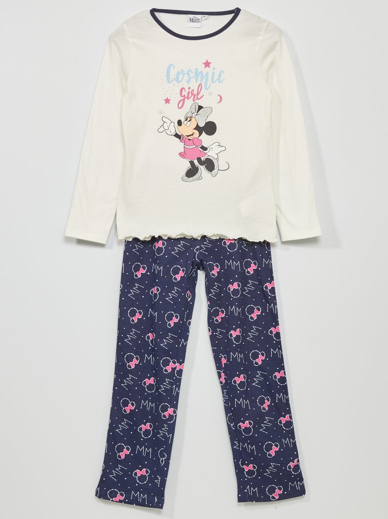 Lange pyjama 'Minnie' van 'Disney' wit / blauw - Kiabi