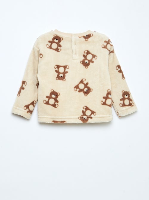 Lange pyjama van fleece - 2-delig - Kiabi