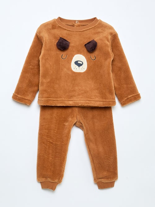 Lange pyjama van fleece - 2-delig - Kiabi