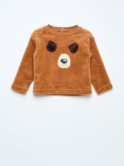 Lange pyjama van fleece - 2-delig - Kiabi