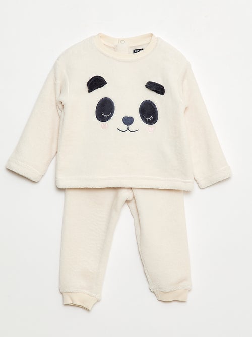 Lange pyjama van fleece - 2-delig - Kiabi