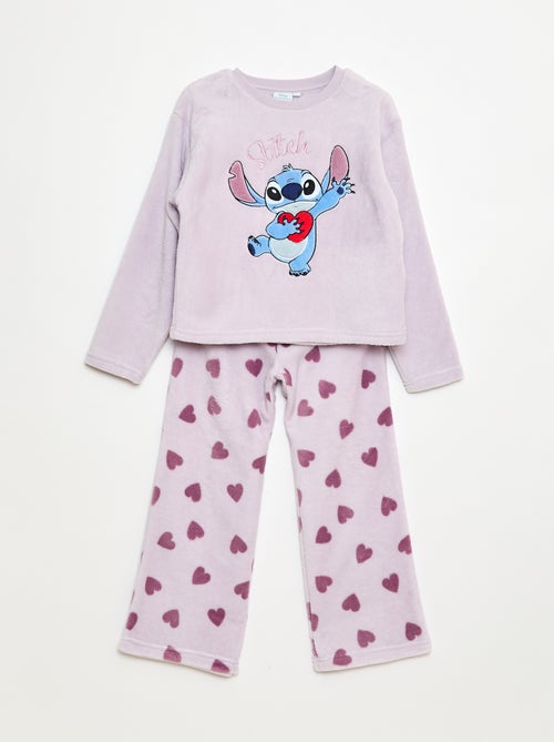 Lange pyjama van fleece met 'Stitch' 'Disney' - 2-delig - Kiabi