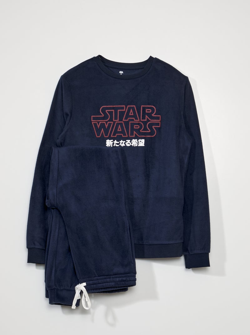 Lange pyjama van fleece 'Star Wars' BLAUW - Kiabi