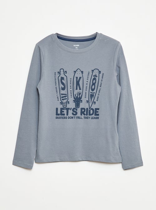 Lange pyjama van jersey met print - 2-delig - Kiabi