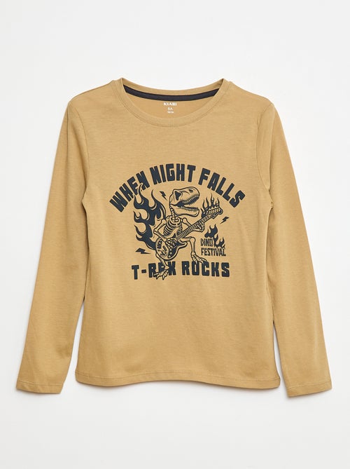 Lange pyjama van jersey met print - 2-delig - Kiabi