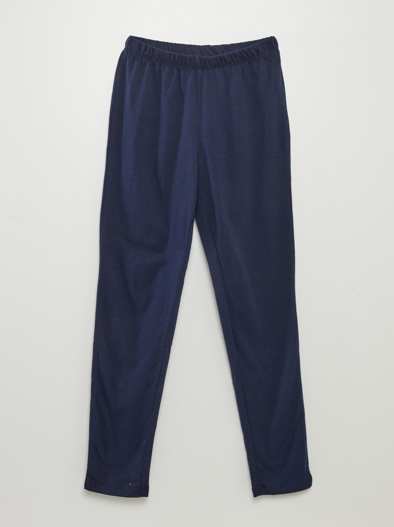 Lange pyjama van jersey met print - 2-delige set WIT - Kiabi