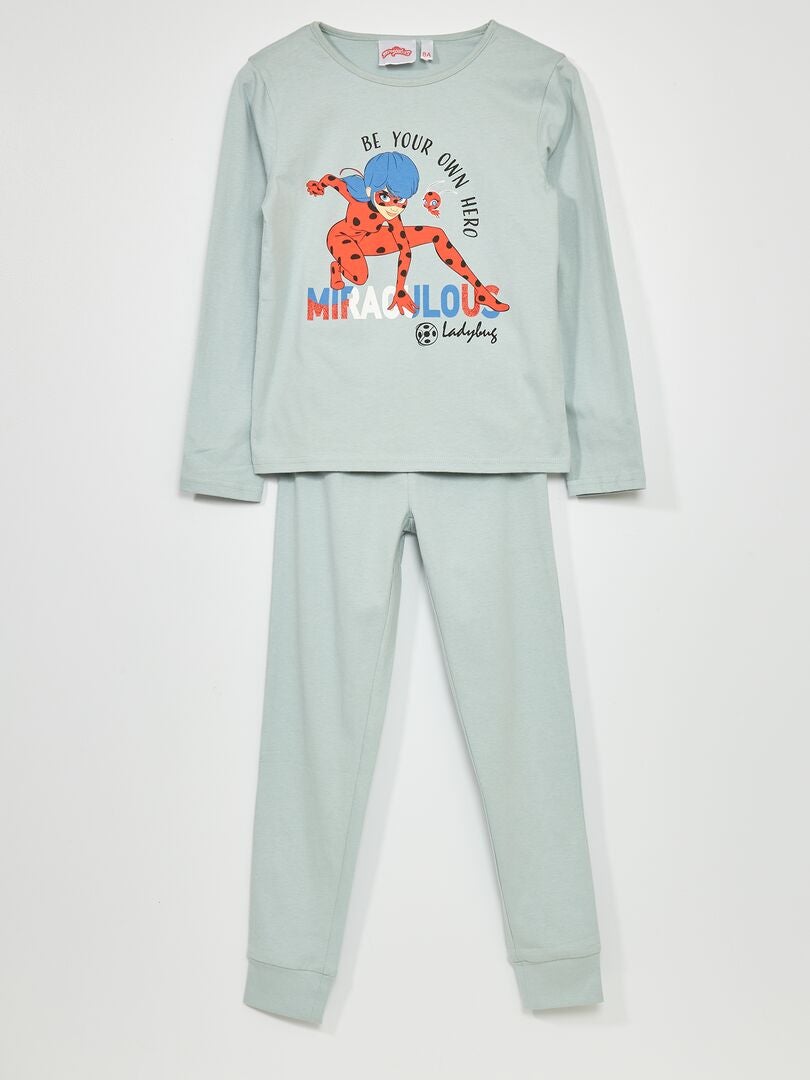 Lange pyjama van jerseystof 'Miraculous' - 2-delig BLAUW - Kiabi