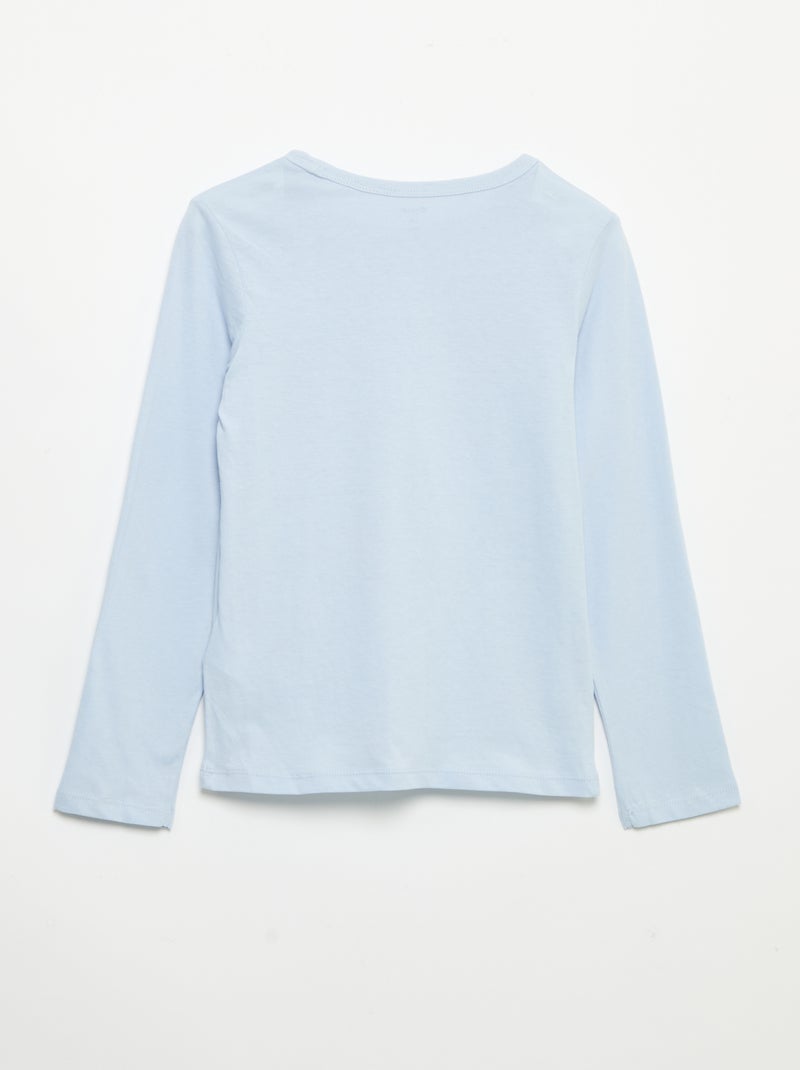 Lange pyjama van katoenen jerseytricot - 2-delig Blauw - Kiabi