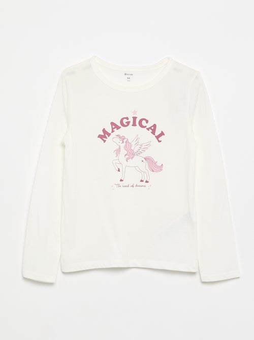 Lange pyjama van katoenen jerseytricot - 2-delig - Kiabi Lange pyjama van katoenen jerseytricot - 2-delig - Kiabi
