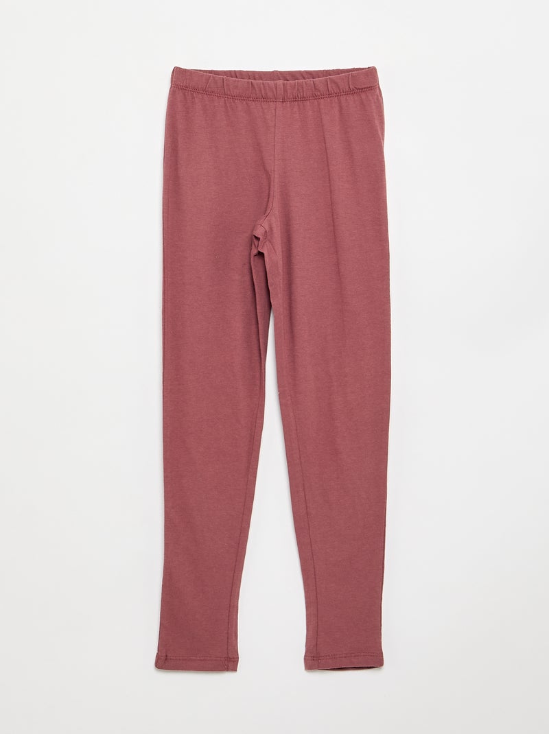 Lange pyjama van katoenen jerseytricot - 2-delig Rose - Kiabi